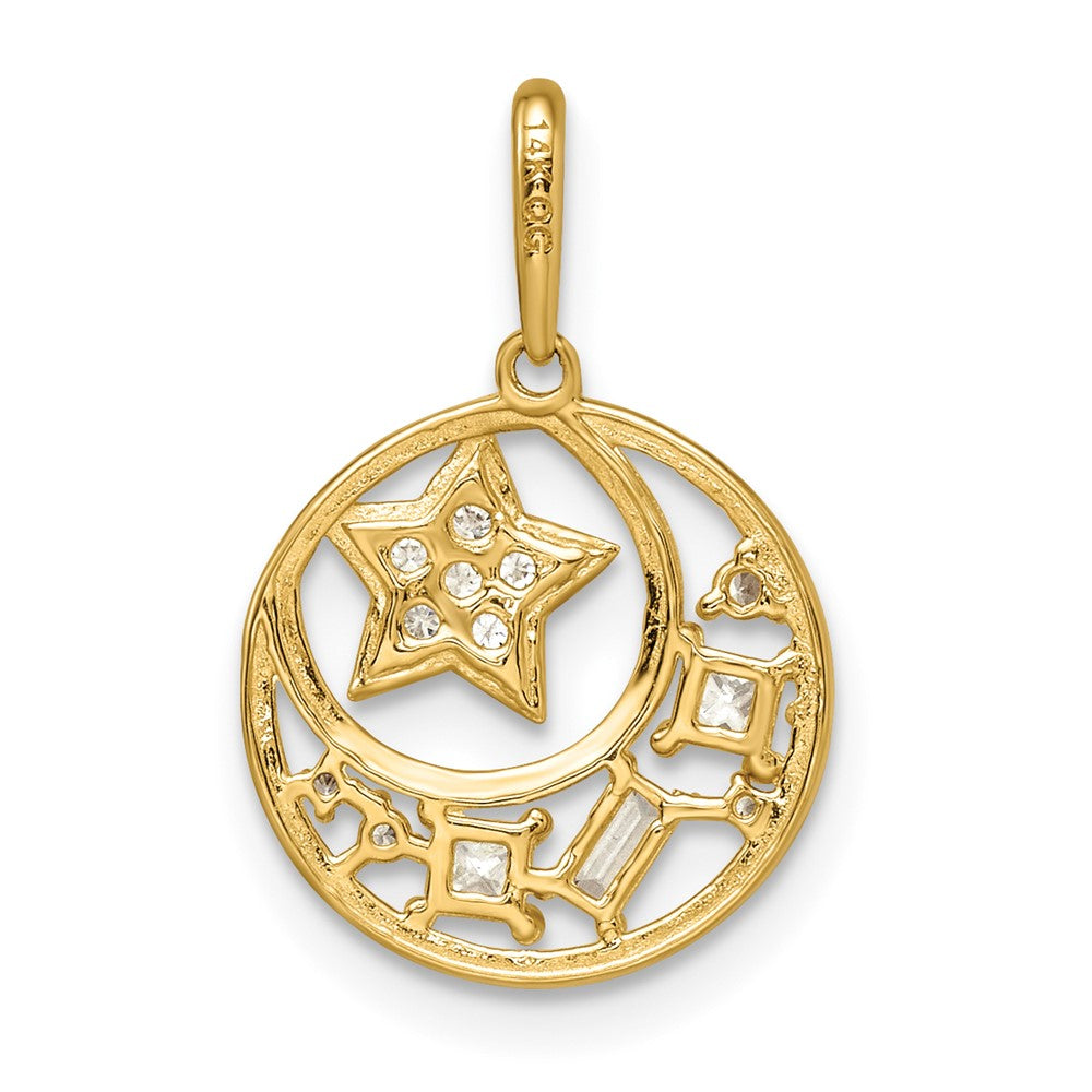 CZ Star and Moon Pendant - WBC