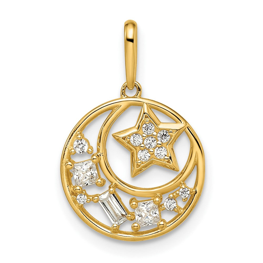 CZ Star and Moon Pendant - WBC