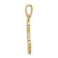 Polished CZ Puppy Sitting Outline Pendant - WBC