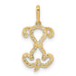 Polished CZ Puppy Sitting Outline Pendant - WBC