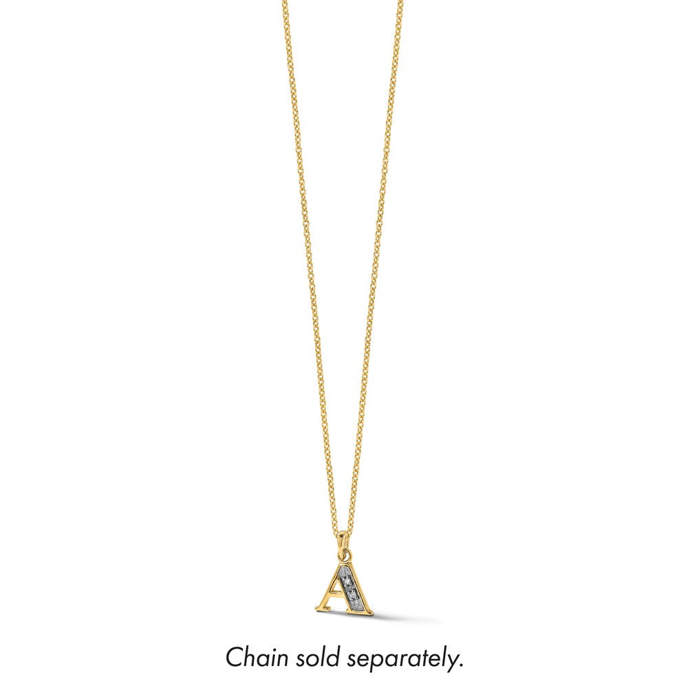 with Rhodium Diamond Letter A Initial Pendant - WBC