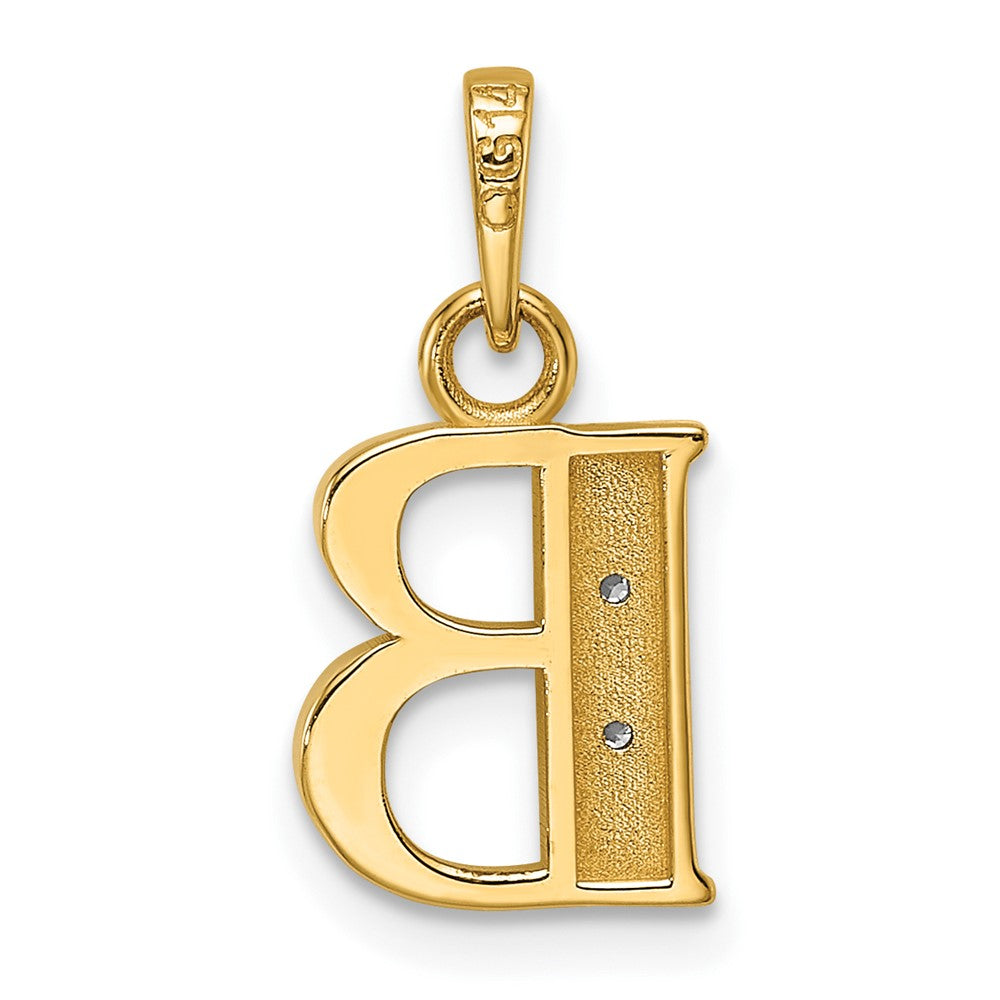 with Rhodium Diamond Letter B Initial Pendant - WBC