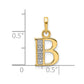 with Rhodium Diamond Letter B Initial Pendant - WBC
