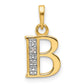 with Rhodium Diamond Letter B Initial Pendant - WBC