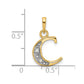 with Rhodium Diamond Letter C Initial Pendant - WBC