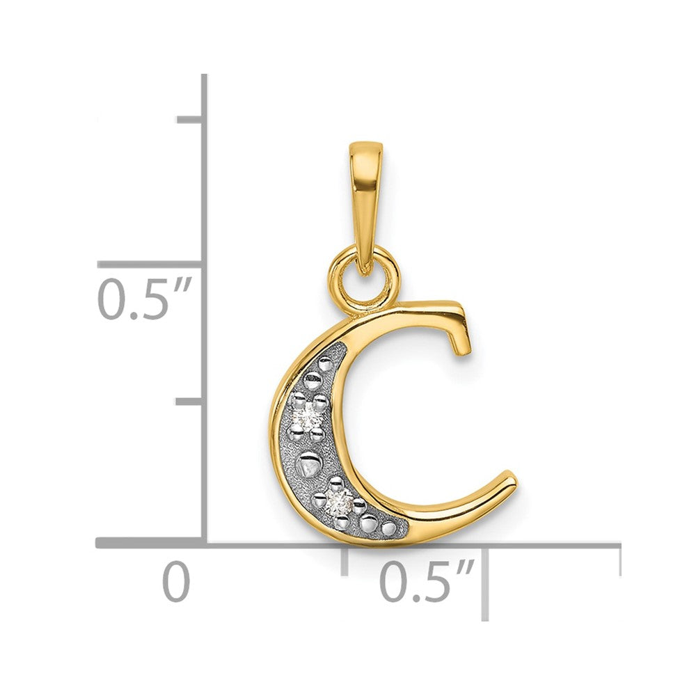 with Rhodium Diamond Letter C Initial Pendant - WBC