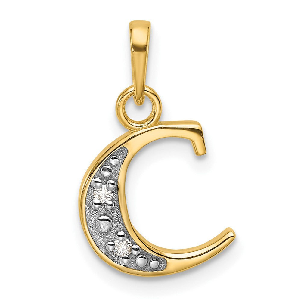 with Rhodium Diamond Letter C Initial Pendant - WBC