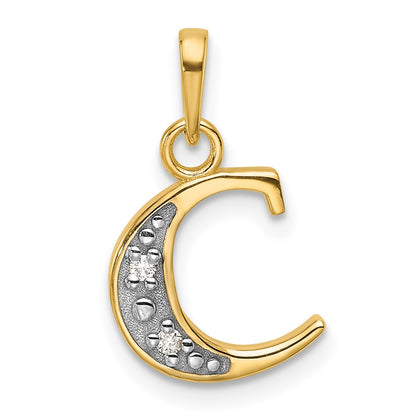 with Rhodium Diamond Letter C Initial Pendant - WBC