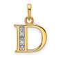 with Rhodium Diamond Letter D Initial Pendant - WBC