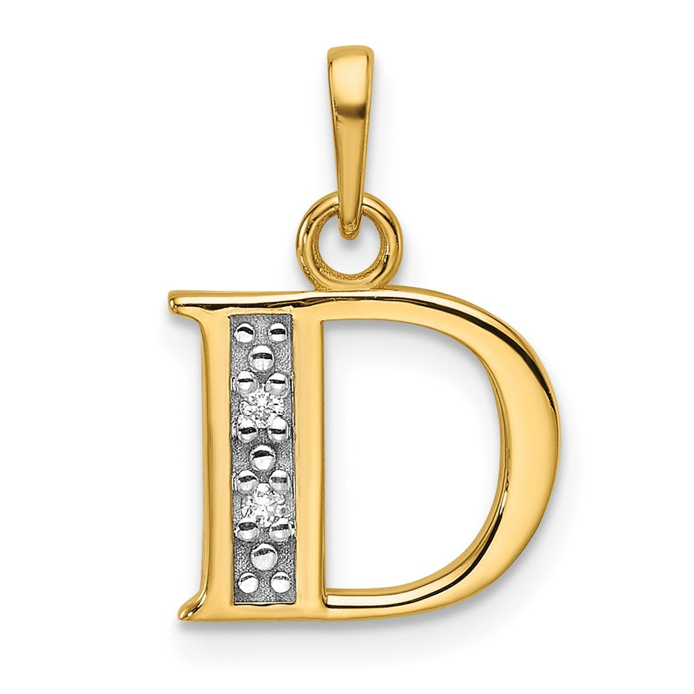 with Rhodium Diamond Letter D Initial Pendant - WBC
