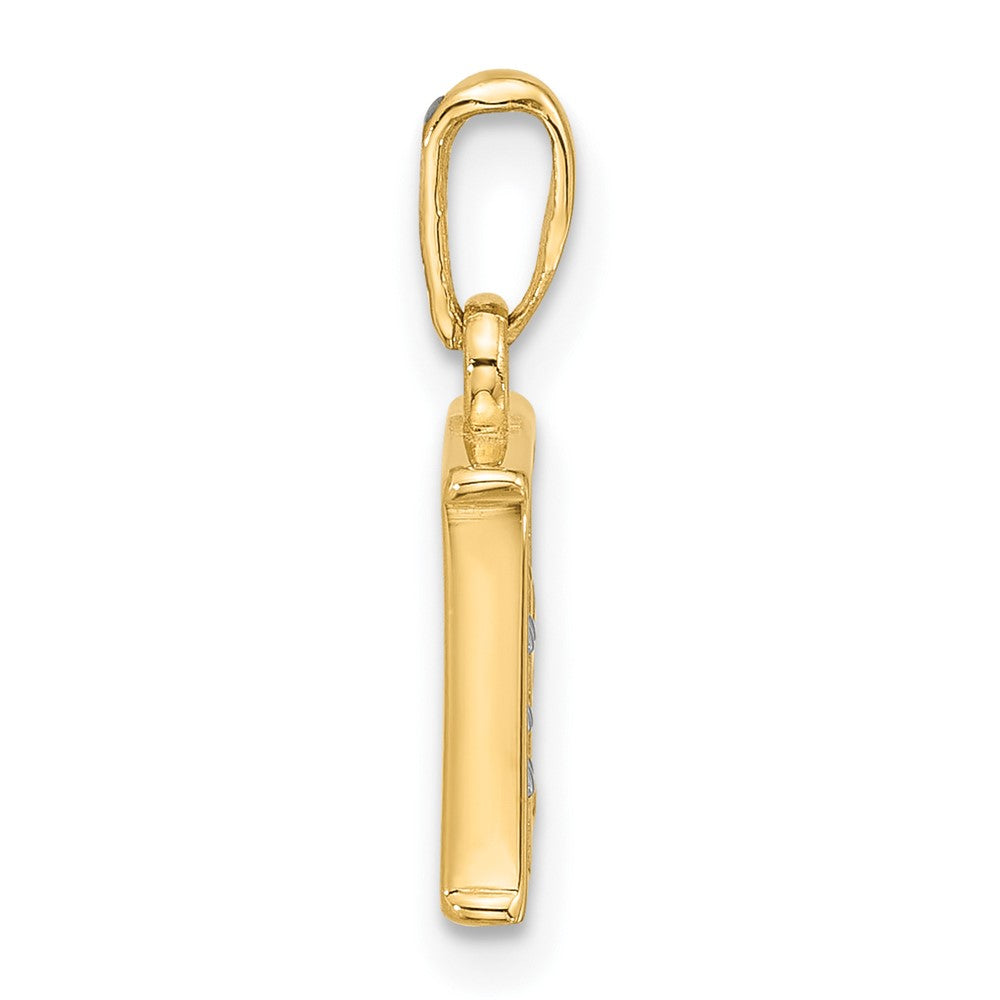 with Rhodium Diamond Letter E Initial Pendant - WBC