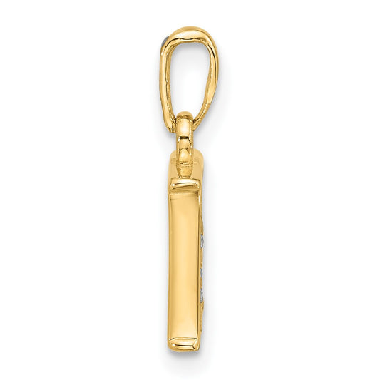 with Rhodium Diamond Letter E Initial Pendant - WBC