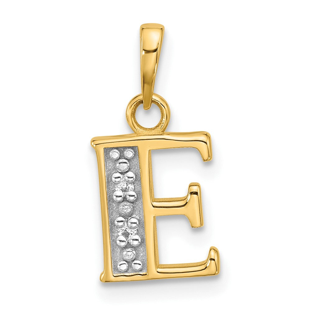 with Rhodium Diamond Letter E Initial Pendant - WBC