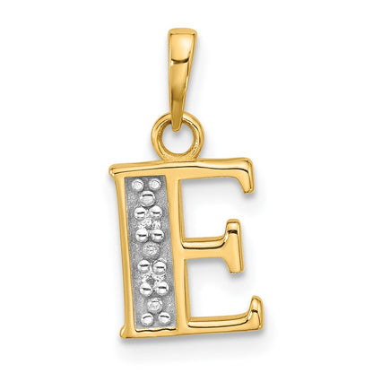 with Rhodium Diamond Letter E Initial Pendant - WBC