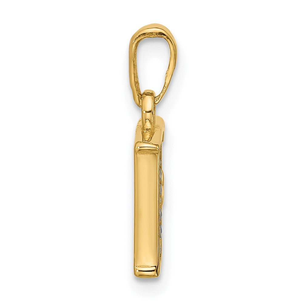 with Rhodium Diamond Letter F Initial Pendant - WBC