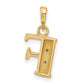 with Rhodium Diamond Letter F Initial Pendant - WBC
