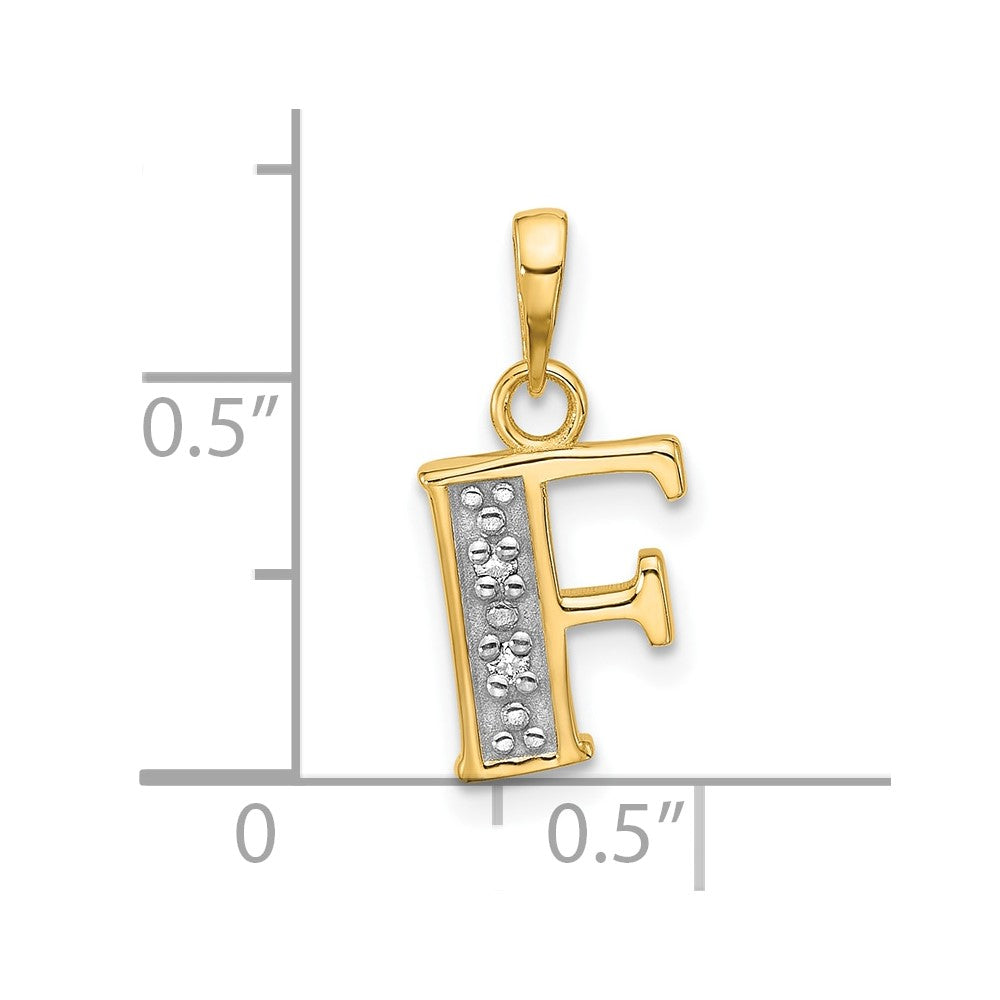 with Rhodium Diamond Letter F Initial Pendant - WBC