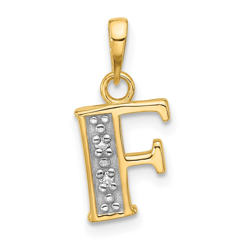 with Rhodium Diamond Letter F Initial Pendant - WBC