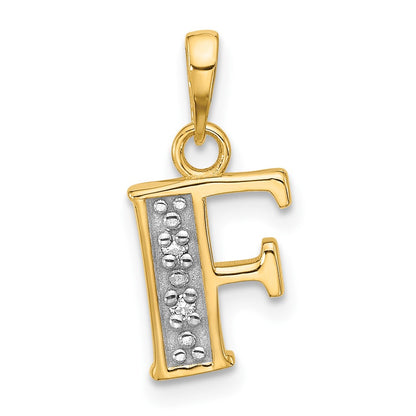 with Rhodium Diamond Letter F Initial Pendant - WBC