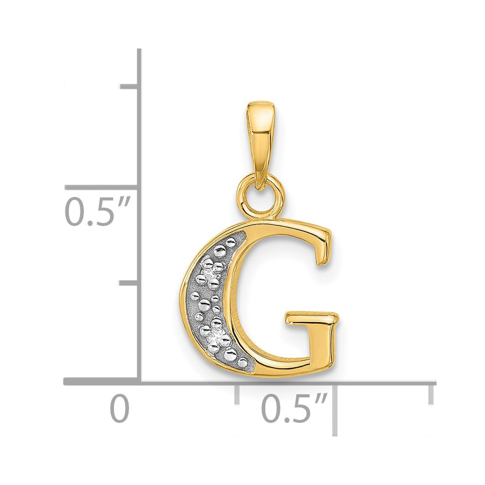 with Rhodium Diamond Letter G Initial Pendant - WBC