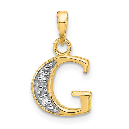with Rhodium Diamond Letter G Initial Pendant - WBC