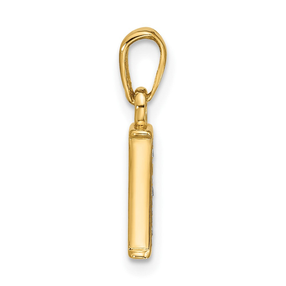 with Rhodium Diamond Letter I Initial Pendant - WBC