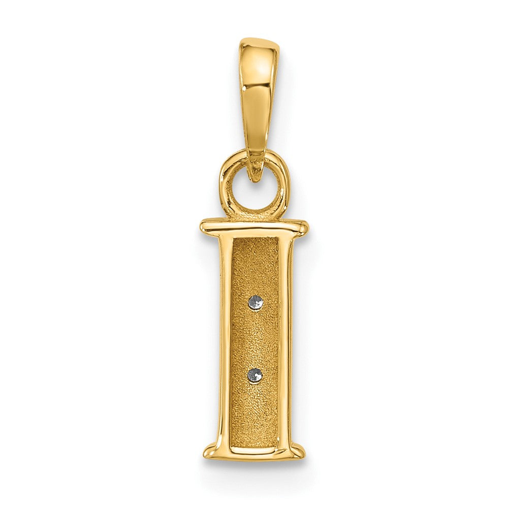 with Rhodium Diamond Letter I Initial Pendant - WBC