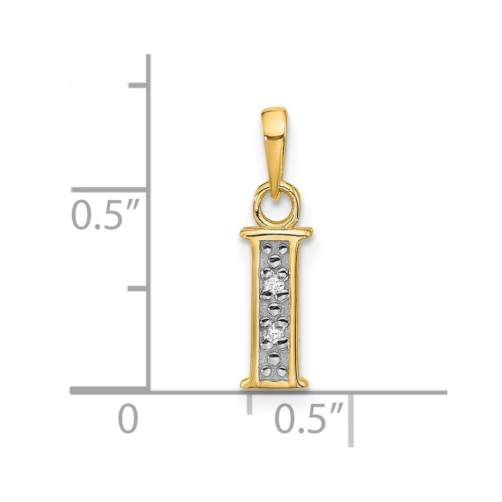 with Rhodium Diamond Letter I Initial Pendant - WBC