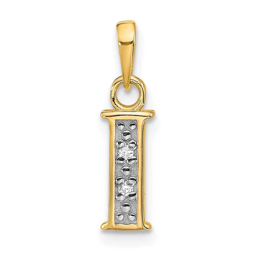 with Rhodium Diamond Letter I Initial Pendant - WBC
