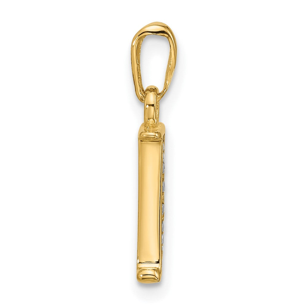 with Rhodium Diamond Letter J Initial Pendant - WBC