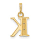 with Rhodium Diamond Letter K Initial Pendant - WBC
