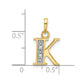 with Rhodium Diamond Letter K Initial Pendant - WBC