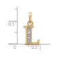 with Rhodium Diamond Letter L Initial Pendant - WBC