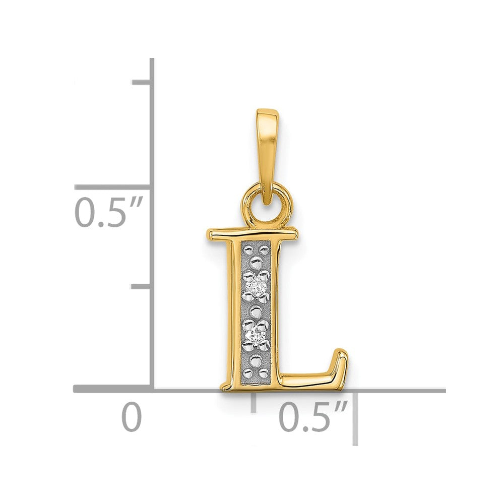 with Rhodium Diamond Letter L Initial Pendant - WBC