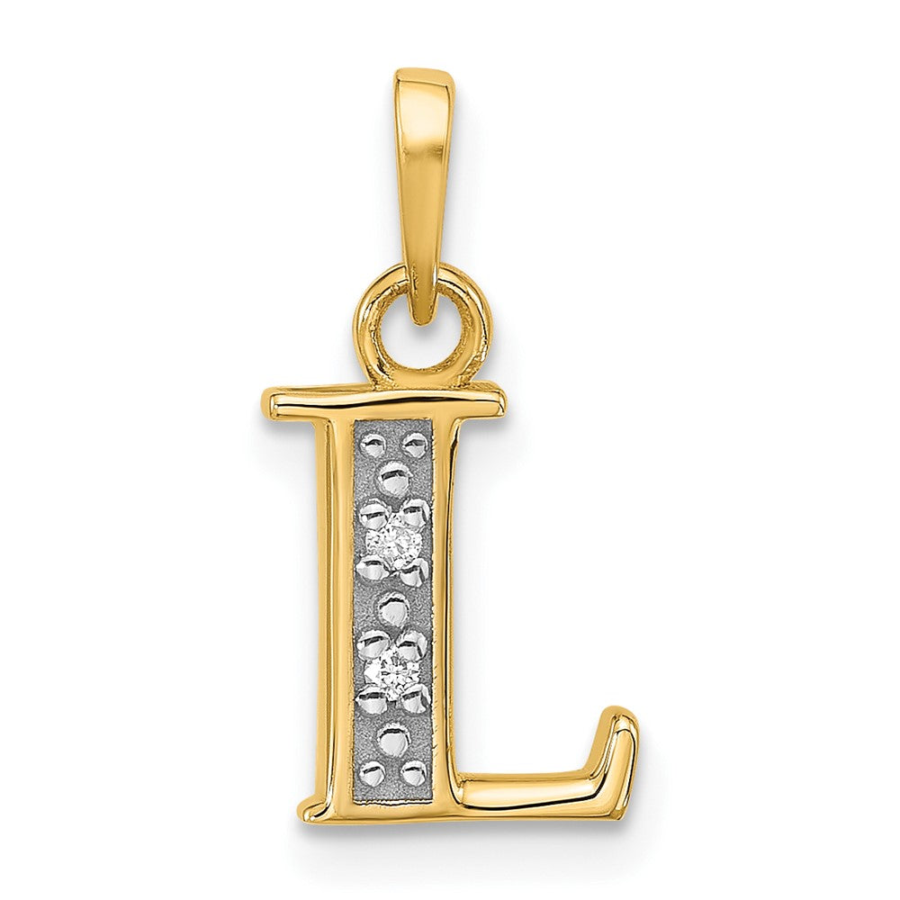 with Rhodium Diamond Letter L Initial Pendant - WBC