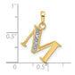 with Rhodium Diamond Letter M Initial Pendant - WBC