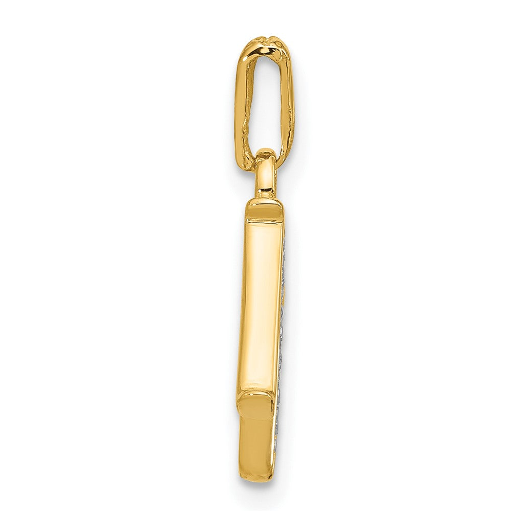 with Rhodium Diamond Letter N Initial Pendant - WBC