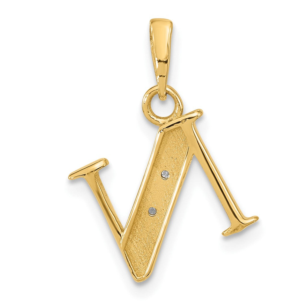 with Rhodium Diamond Letter N Initial Pendant - WBC