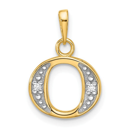 with Rhodium Diamond Letter O Initial Pendant - WBC