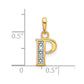 with Rhodium Diamond Letter P Initial Pendant - WBC