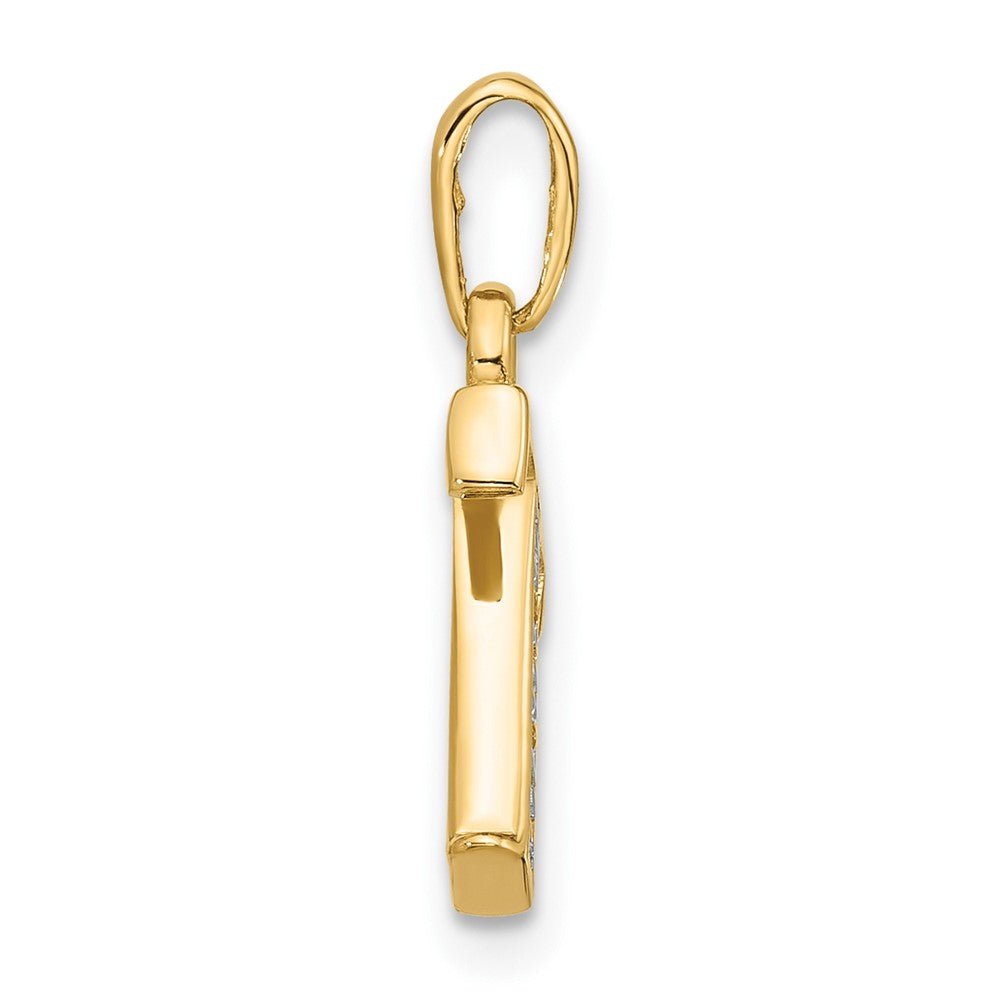 with Rhodium Diamond Letter T Initial Pendant - WBC
