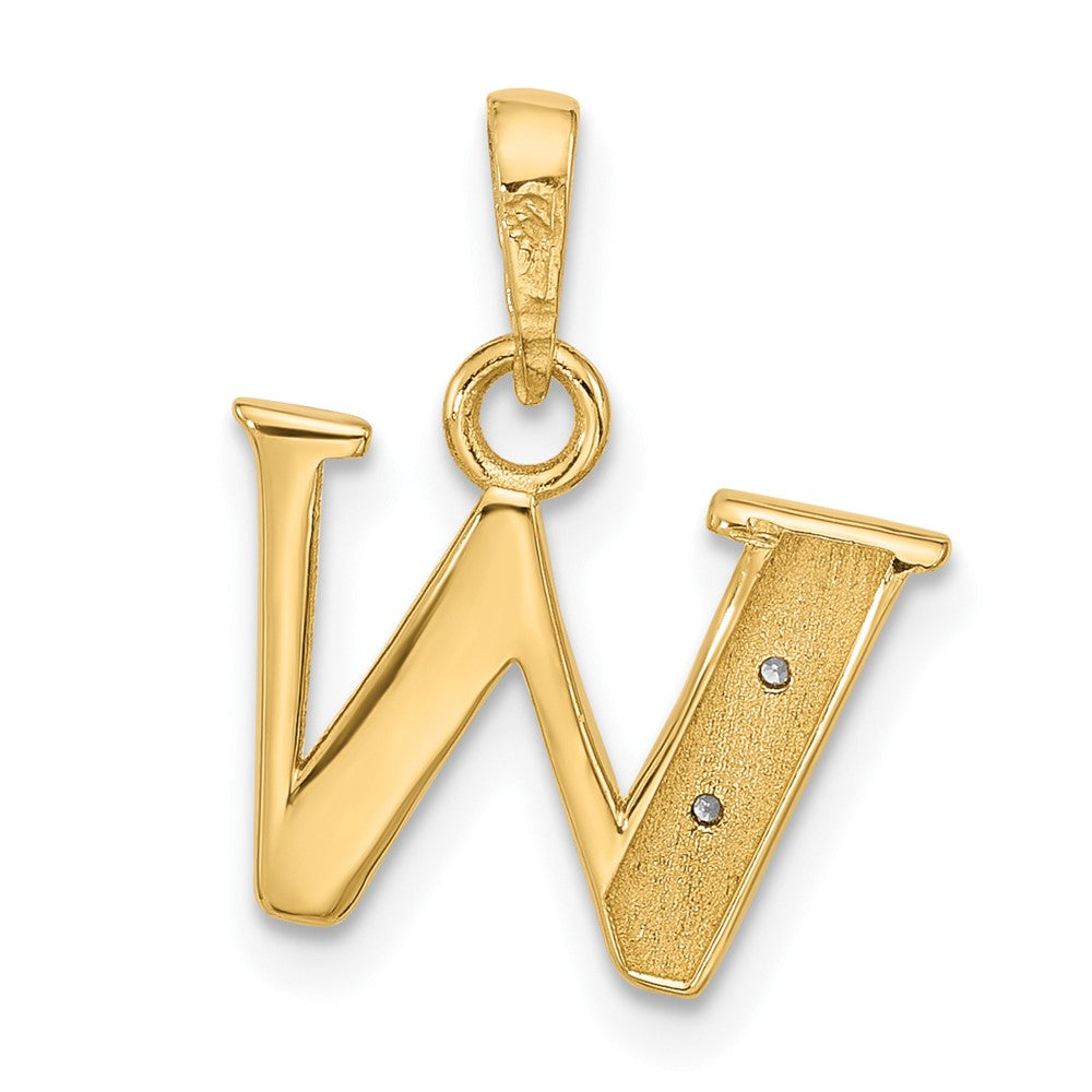 with Rhodium Diamond Letter W Initial Pendant - WBC