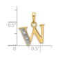 with Rhodium Diamond Letter W Initial Pendant - WBC