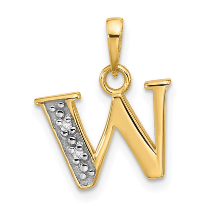 with Rhodium Diamond Letter W Initial Pendant - WBC