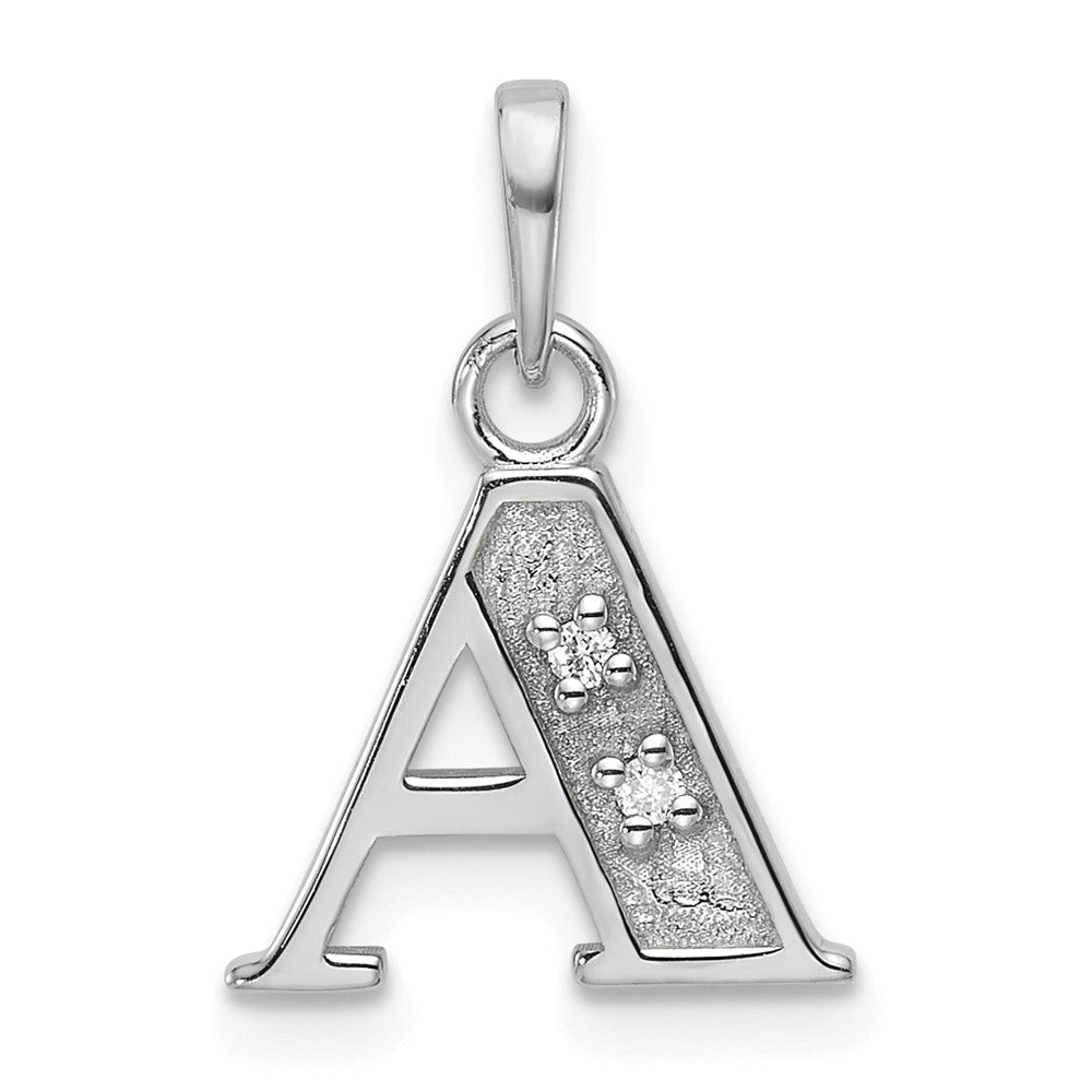 Diamond Letter A Initial Pendant - WBC