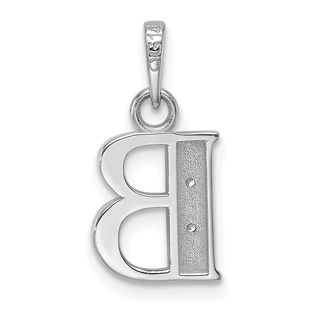 Diamond Letter B Initial Pendant - WBC