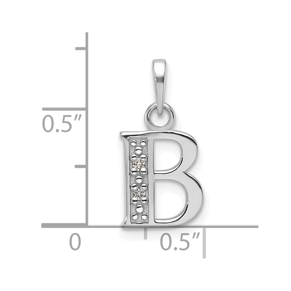 Diamond Letter B Initial Pendant - WBC