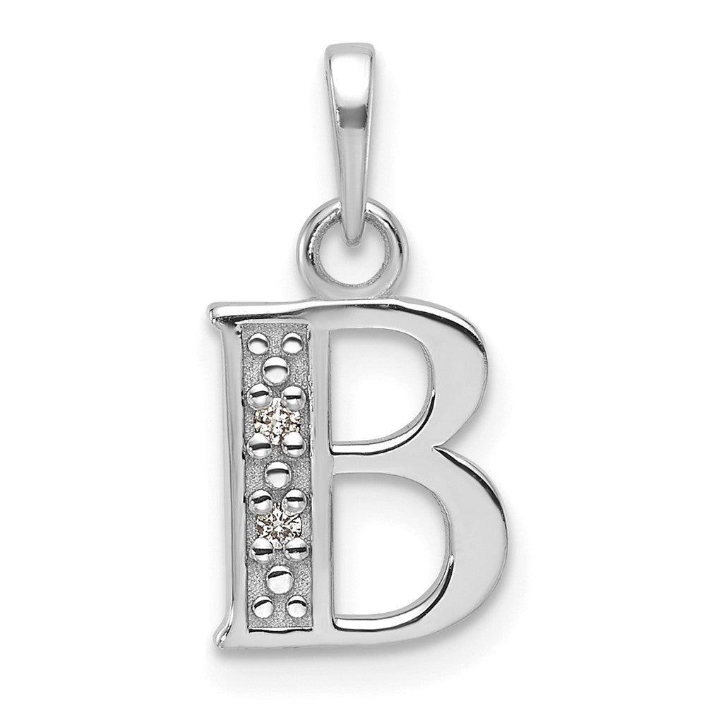 Diamond Letter B Initial Pendant - WBC