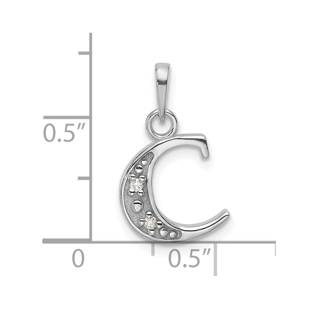 Diamond Letter C Initial Pendant - WBC