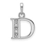 Diamond Letter D Initial Pendant - WBC